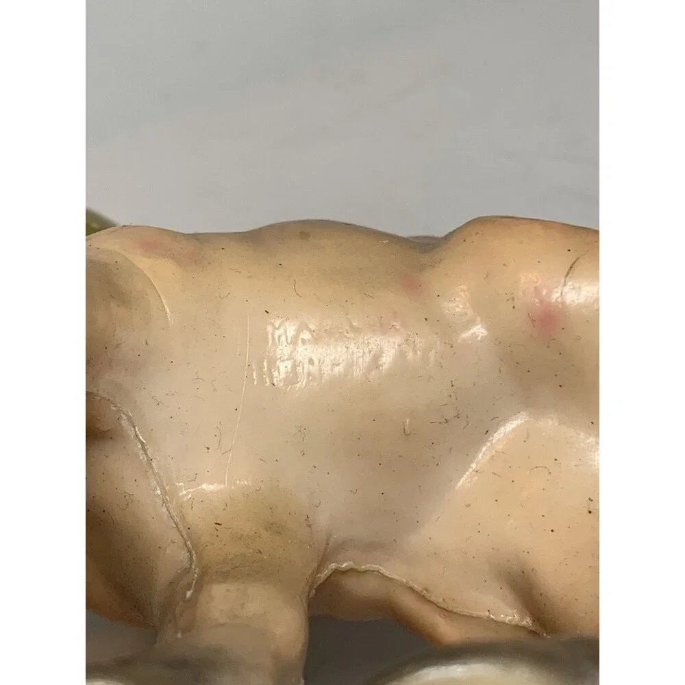 Vintage Christmas Deer Rubber Figure 7” Hong Kong Kitsch MCM Holiday Figure